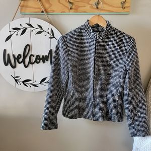 George Tweed Zip-Up Blazer Jacket